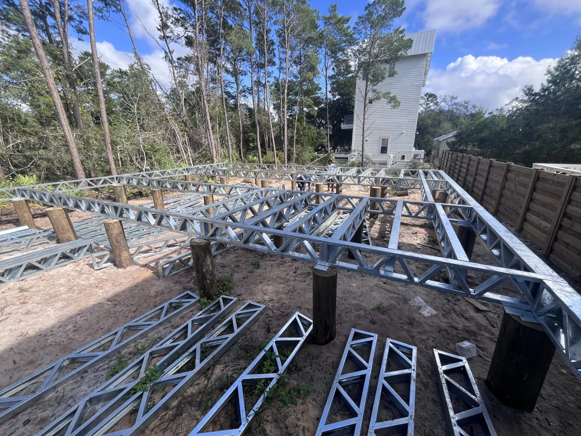 Steel floor joist system on Georgia foundation