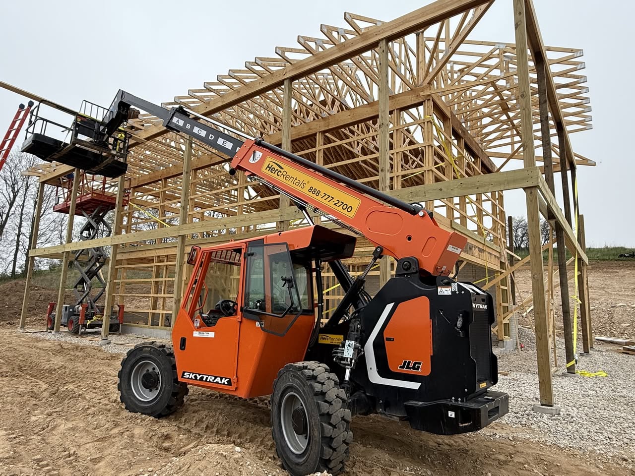 Georgia barndominium wood frame construction site